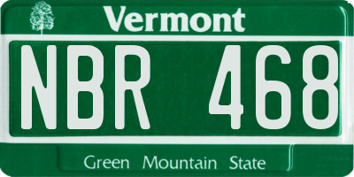 VT license plate NBR468