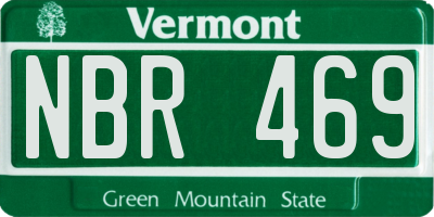 VT license plate NBR469