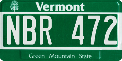 VT license plate NBR472