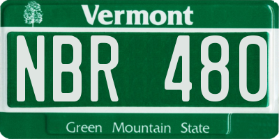 VT license plate NBR480