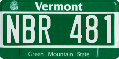 VT license plate NBR481