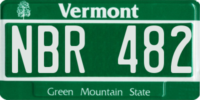 VT license plate NBR482