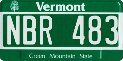 VT license plate NBR483