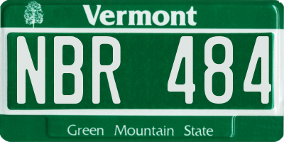 VT license plate NBR484