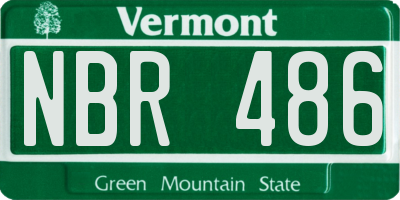 VT license plate NBR486