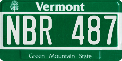 VT license plate NBR487