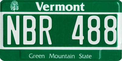 VT license plate NBR488