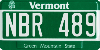 VT license plate NBR489