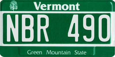 VT license plate NBR490