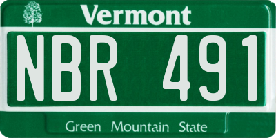 VT license plate NBR491