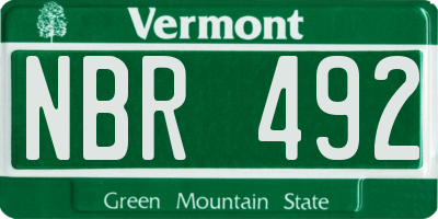 VT license plate NBR492