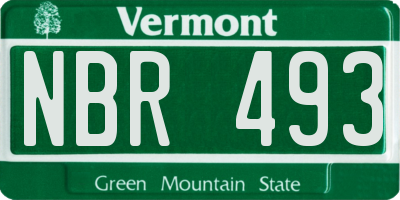 VT license plate NBR493