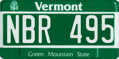 VT license plate NBR495