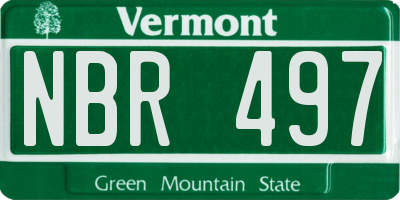 VT license plate NBR497