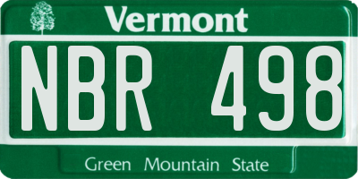 VT license plate NBR498