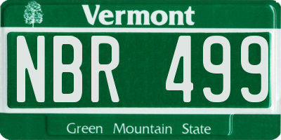 VT license plate NBR499