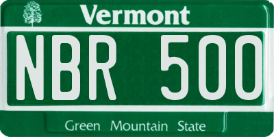 VT license plate NBR500