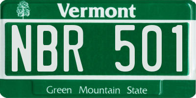 VT license plate NBR501