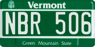 VT license plate NBR506