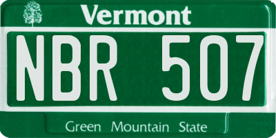 VT license plate NBR507