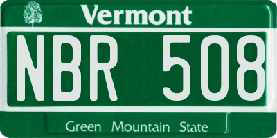 VT license plate NBR508