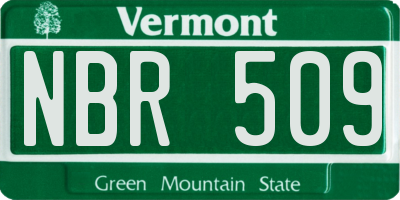 VT license plate NBR509