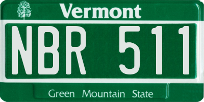 VT license plate NBR511