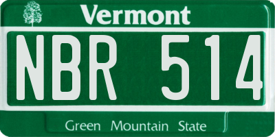 VT license plate NBR514
