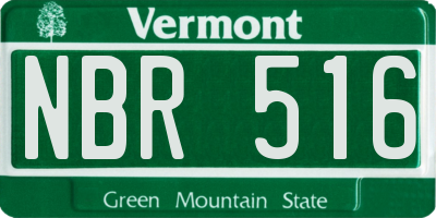 VT license plate NBR516