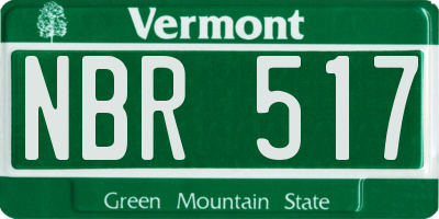 VT license plate NBR517
