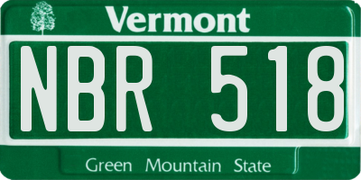 VT license plate NBR518