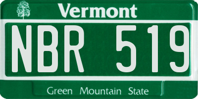 VT license plate NBR519
