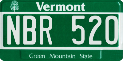 VT license plate NBR520