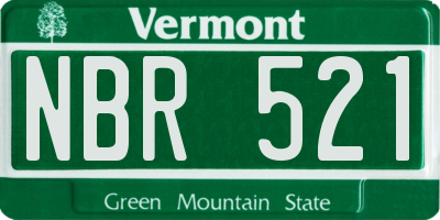 VT license plate NBR521