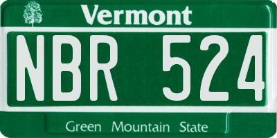 VT license plate NBR524