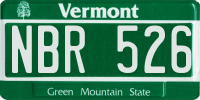 VT license plate NBR526