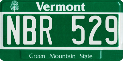 VT license plate NBR529
