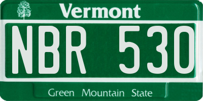 VT license plate NBR530