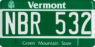 VT license plate NBR532