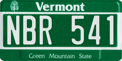VT license plate NBR541