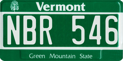 VT license plate NBR546