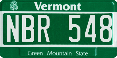 VT license plate NBR548