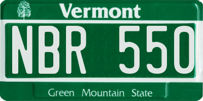 VT license plate NBR550