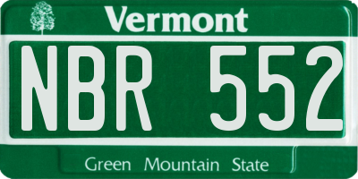 VT license plate NBR552