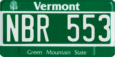 VT license plate NBR553