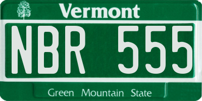 VT license plate NBR555