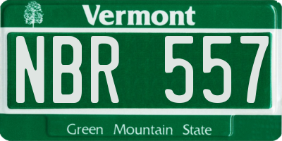 VT license plate NBR557