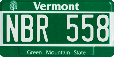 VT license plate NBR558