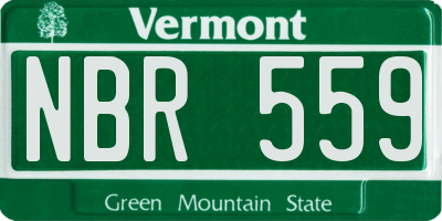VT license plate NBR559