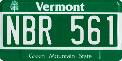 VT license plate NBR561